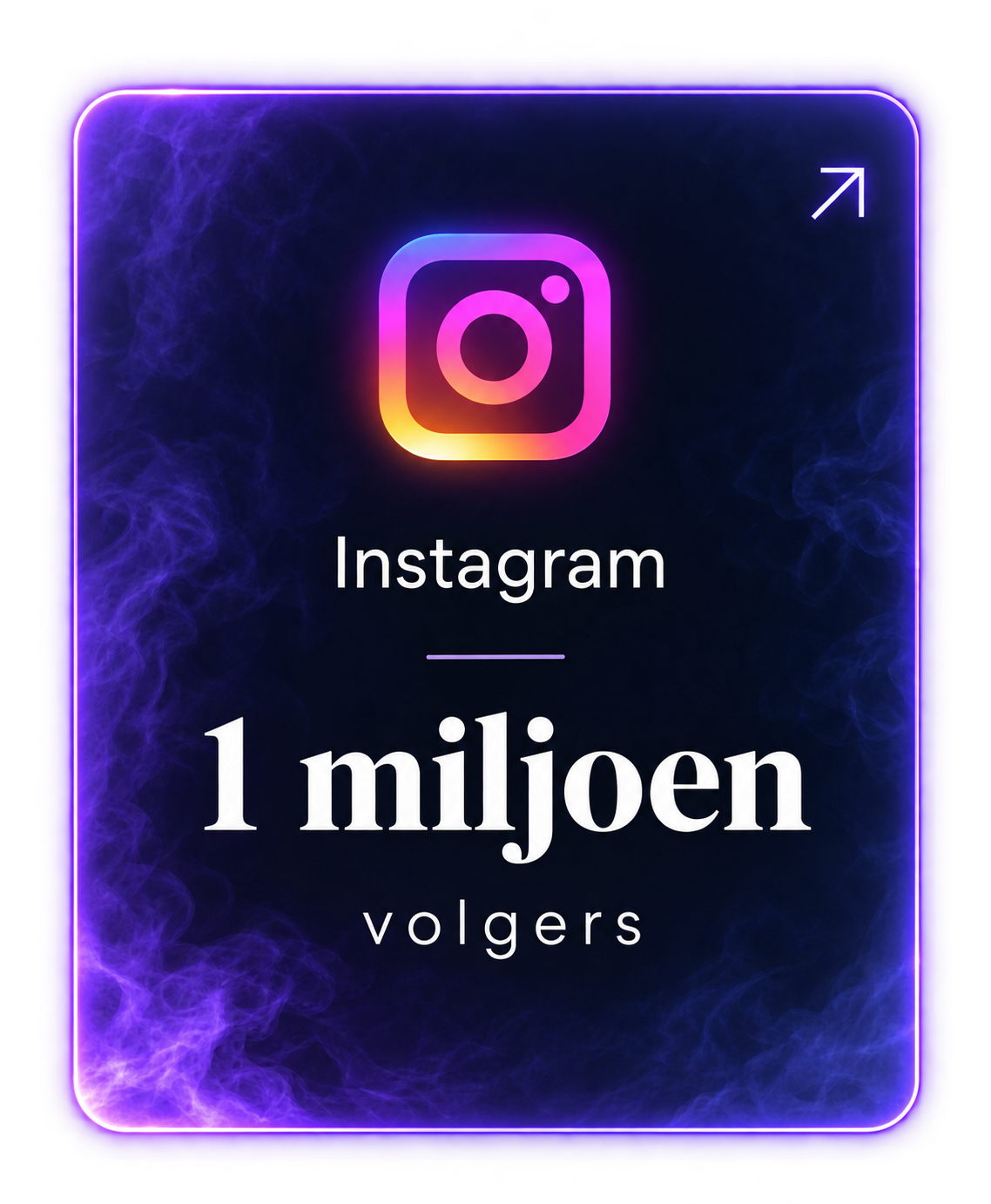 Instagram kaart met 1 miljoen volgers Instagram kaart met 1 miljoen volgers